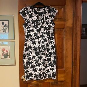 Calvin Klein Black and White Floral Dress - Size 12